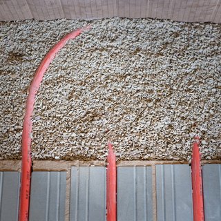 Fussbodenheizung Trockenbau Bodenheizung Ausgleichschüttung in den Randzonen